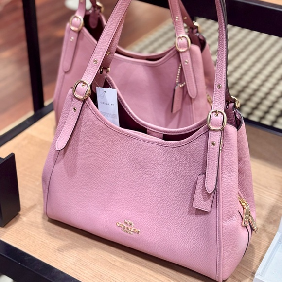 NWT Coach Erin Shoulder Bag CAQ86 in Pebble Leather Gold/ Penoy - Picture 2 of 7